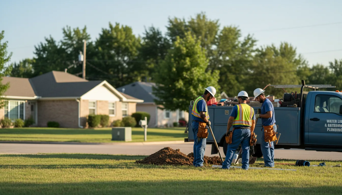 Residential water line and bathroom plumbing service in Victoria, MN